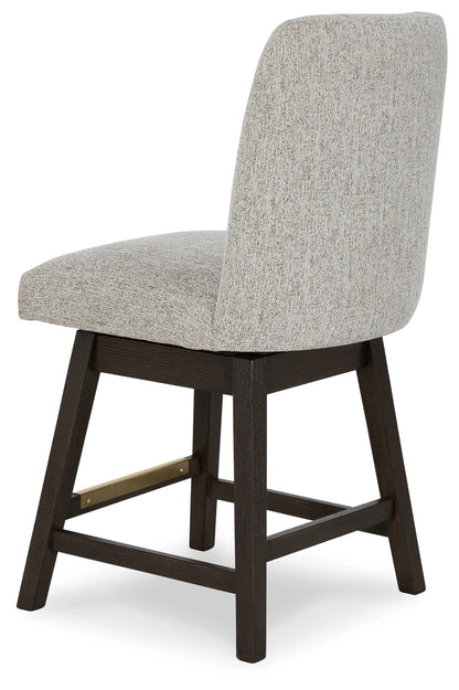 Dark Brown Burkhaus Counter Height Dining Table and 4 Barstools with Storage - PKG019511