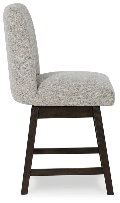 Dark Brown Burkhaus Counter Height Dining Table and 4 Barstools with Storage - PKG019511