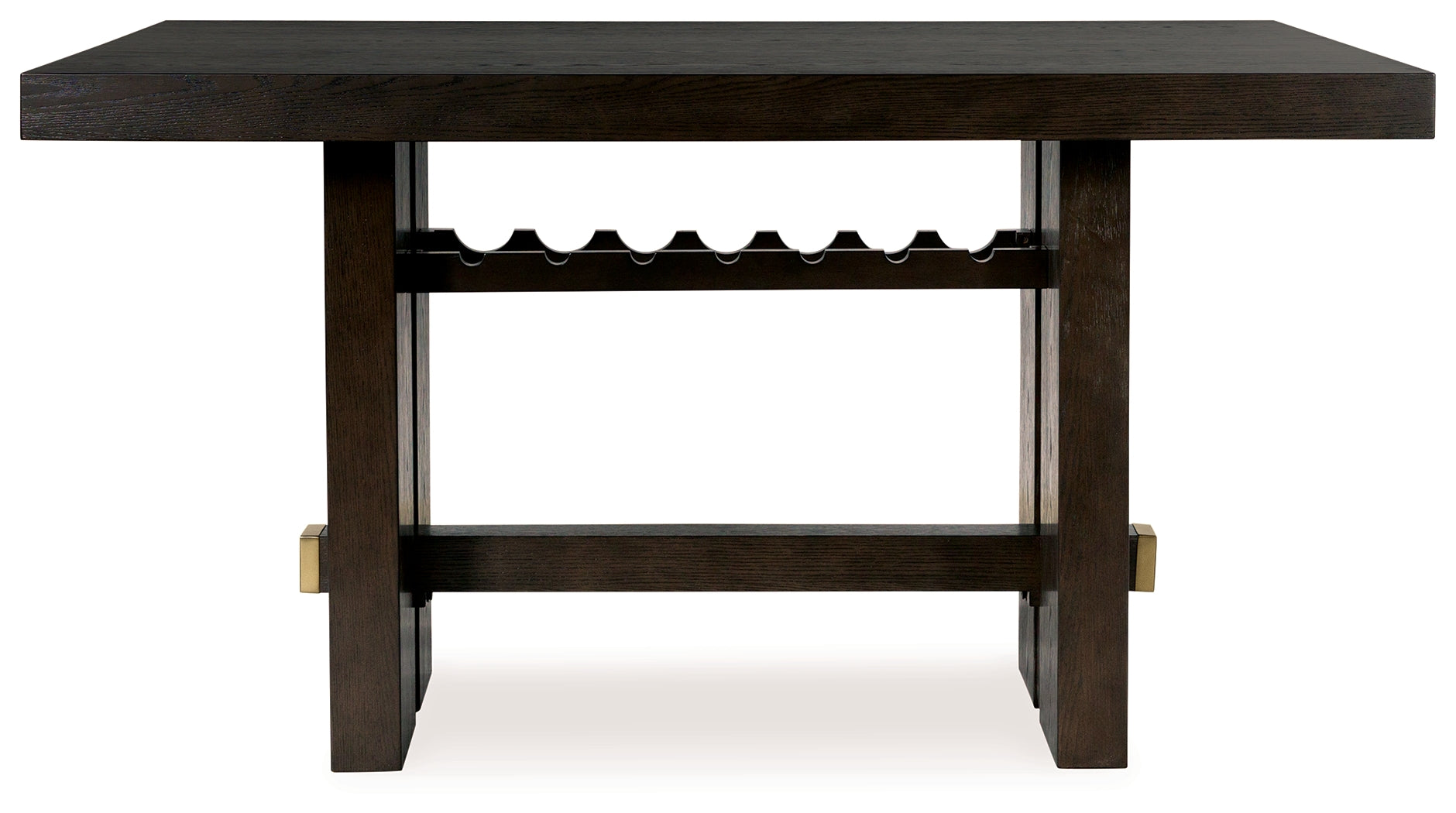 Dark Brown Burkhaus Counter Height Dining Table and 4 Barstools with Storage - PKG019511