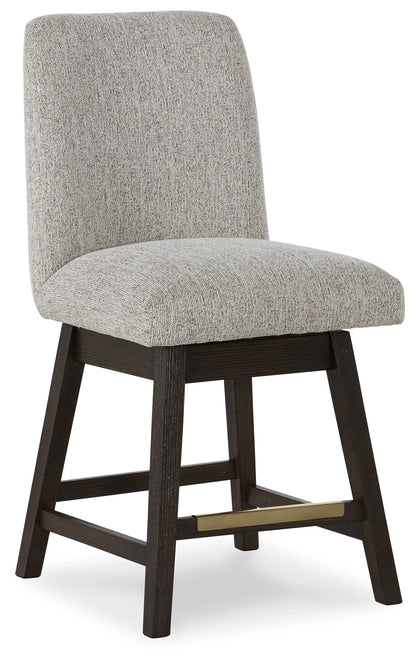 Dark Brown Burkhaus Counter Height Dining Table and 6 Barstools with Storage - PKG019512