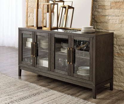 Dark Brown Burkhaus Counter Height Dining Table and 6 Barstools with Storage - PKG019512