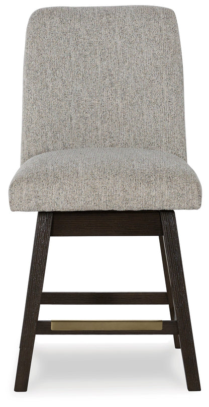 Dark Brown Burkhaus Counter Height Dining Table and 6 Barstools with Storage - PKG019512
