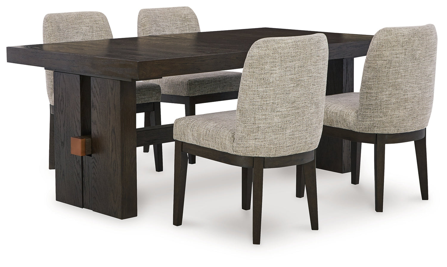 Dark Brown Burkhaus Dining Table and 4 Chairs - PKG014005