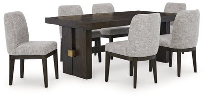 Dark Brown Burkhaus Dining Table and 6 Chairs - PKG014939