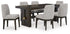 Dark Brown Burkhaus Dining Table and 6 Chairs - PKG014939