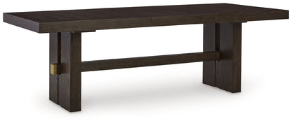 Dark Brown Burkhaus Dining Table and 8 Chairs - PKG013372