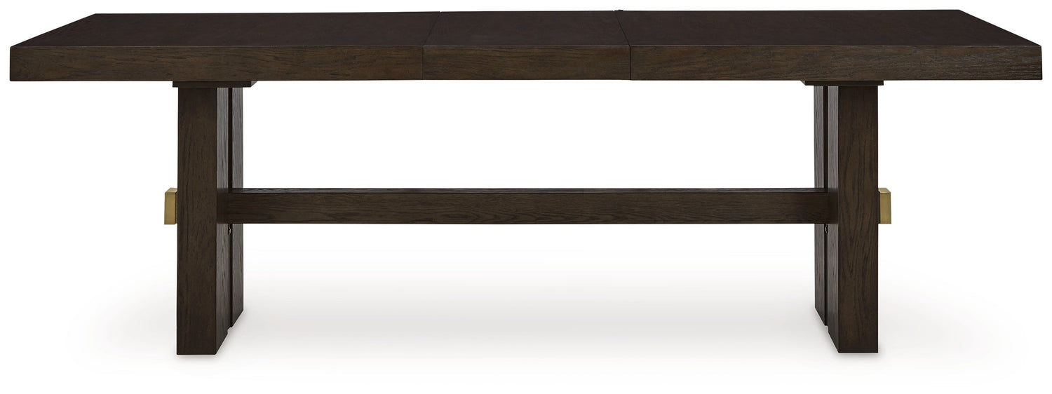 Dark Brown Burkhaus Dining Table and 8 Chairs with Storage - PKG013373