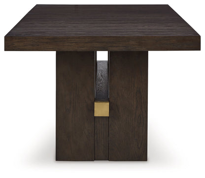 Dark Brown Burkhaus Dining Table and 8 Chairs with Storage - PKG013373