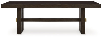 Dark Brown Burkhaus Dining Table and 8 Chairs with Storage - PKG013374