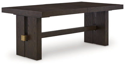 Dark Brown Burkhaus Dining Table and 8 Chairs with Storage - PKG013374