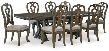 Maylee Dark Brown Dining Table and 8 Chairs from Ashley - Luna Furniture