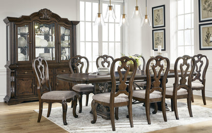 Maylee Dark Brown Dining Table and 8 Chairs from Ashley - Luna Furniture