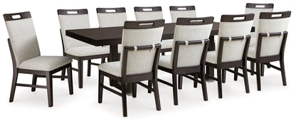 Dark Grayish Brown Neymorton Dining Table and 10 Chairs - PKG019475