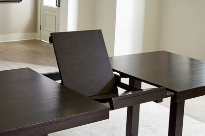 Dark Grayish Brown Neymorton Dining Table and 4 Chairs - PKG019472