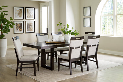Dark Grayish Brown Neymorton Dining Table and 6 Chairs - PKG019473