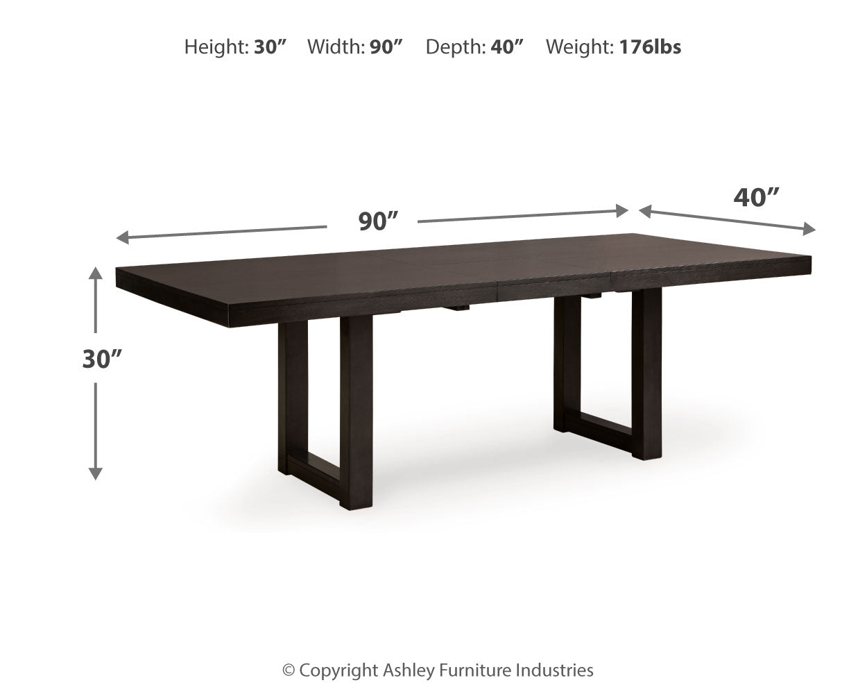 Dark Grayish Brown Neymorton Dining Table and 8 Chairs - PKG019474