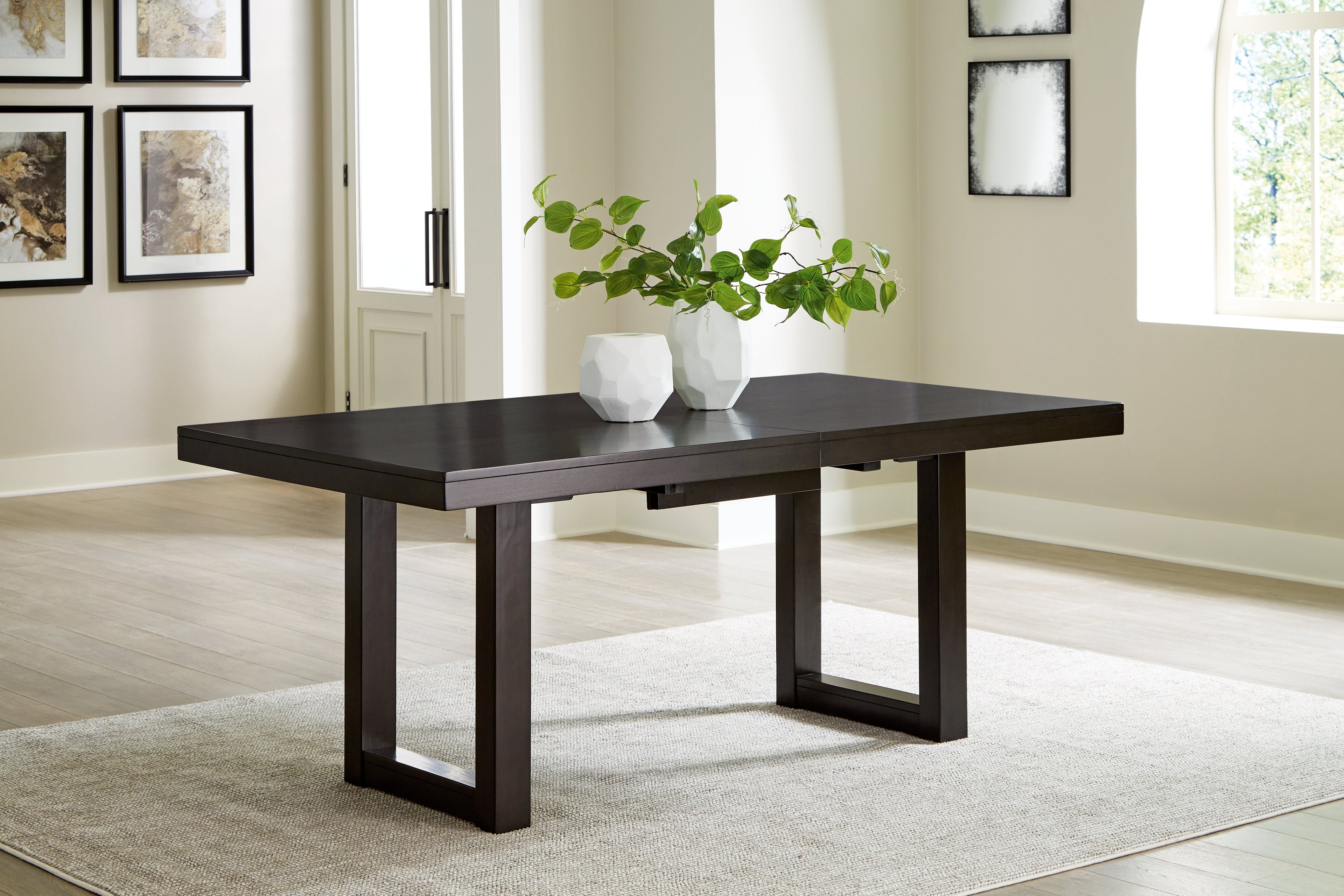 Dark Grayish Brown Neymorton Dining Table and 8 Chairs - PKG019474