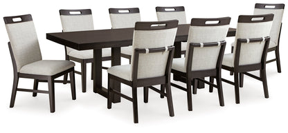 Dark Grayish Brown Neymorton Dining Table and 8 Chairs - PKG019474
