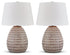 Darrich 2-Piece Table Lamp Set in Beige/White - PKG019351
