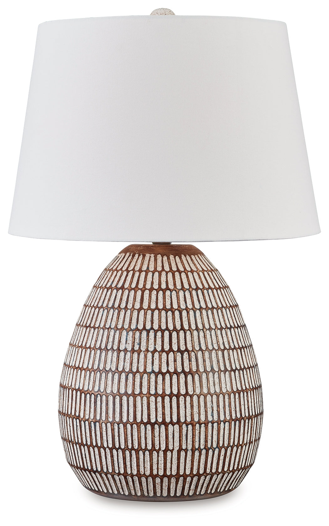 Darrich 2-Piece Table Lamp Set in Beige/White - PKG019351