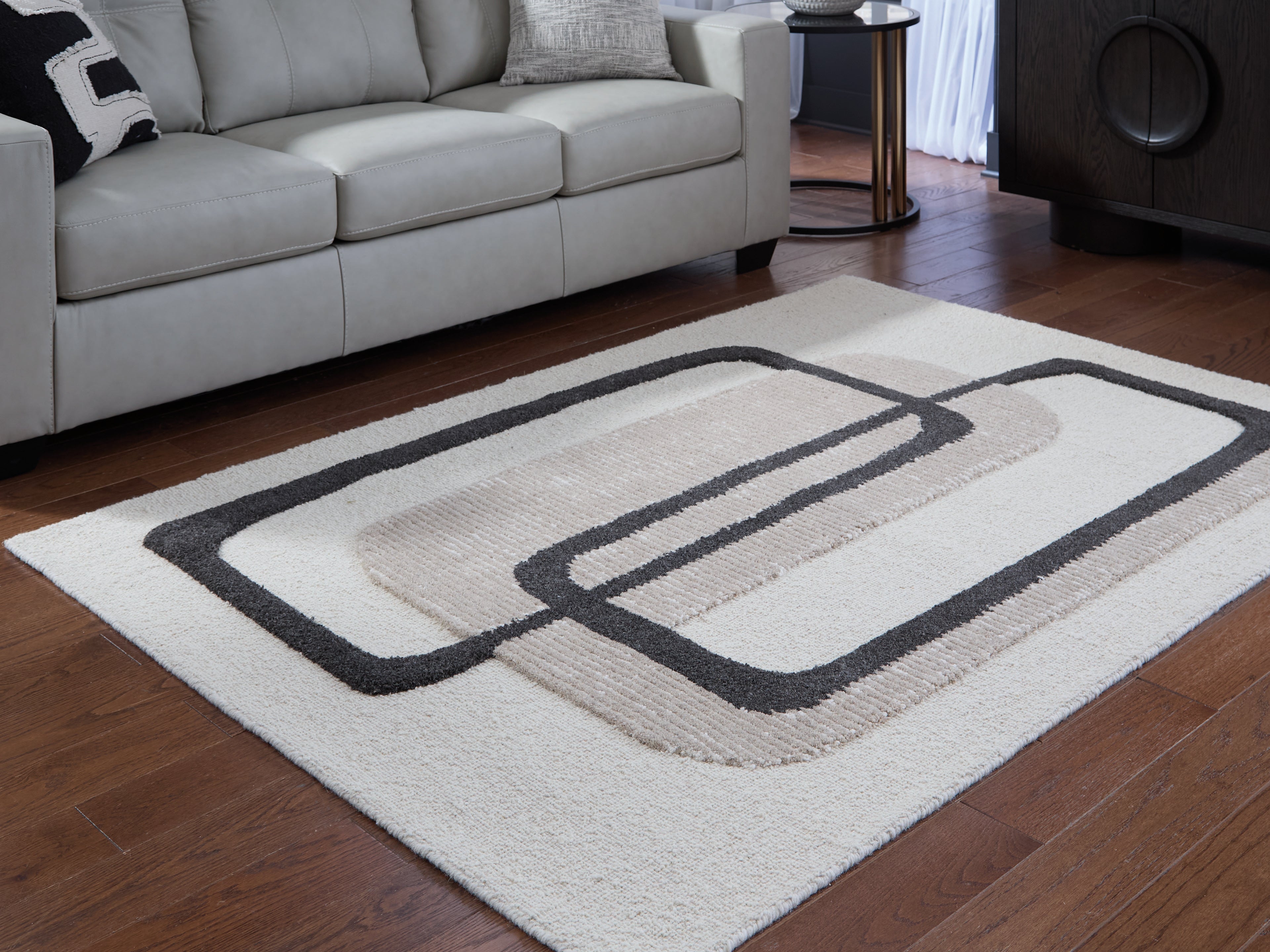 Davismour Ivory/Taupe/Charcoal Medium Rug - R407562