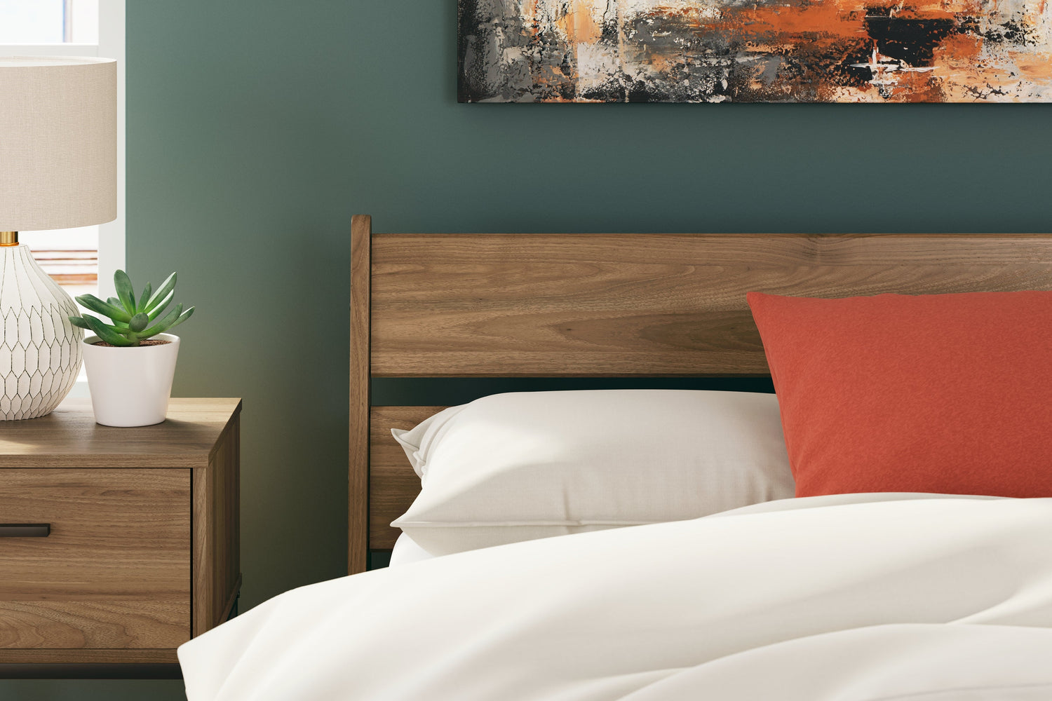 Deanlow Full Panel Headboard with Dresser and Chest in Honey - PKG017182