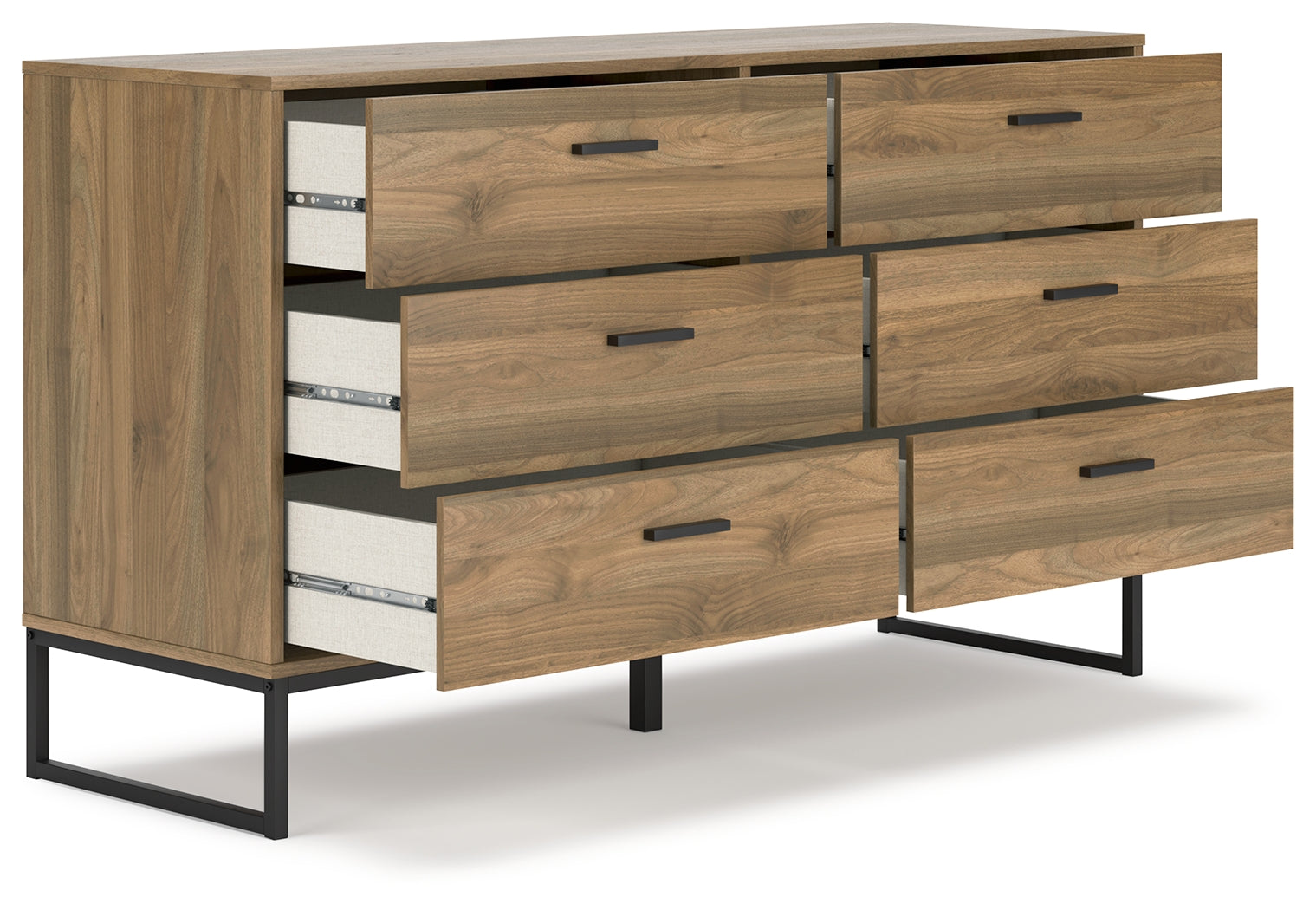 Deanlow Full Platform Bed with Dresser in Honey - PKG017191