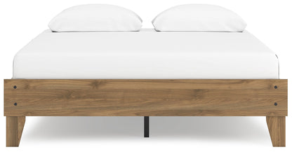 Deanlow Queen Platform Bed with Dresser and 2 Nightstands in Honey - PKG017269