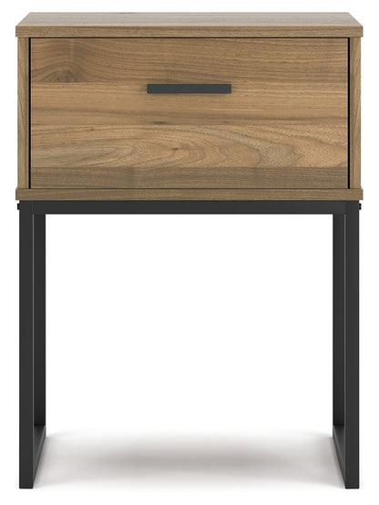 Deanlow Twin Panel Headboard with Nightstand in Honey - PKG017172