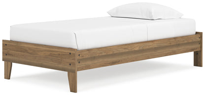 Deanlow Twin Platform Bed with Dresser and Chest in Honey - PKG017189