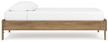 Deanlow Twin Platform Bed with Dresser and Nightstand in Honey - PKG017188
