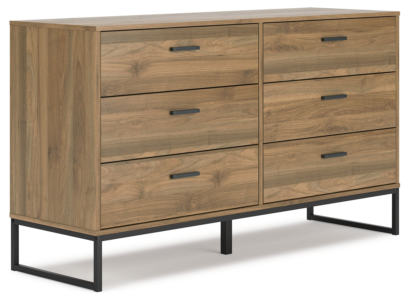 Deanlow Twin Platform Bed with Dresser, Chest and 2 Nightstands in Honey - PKG017187