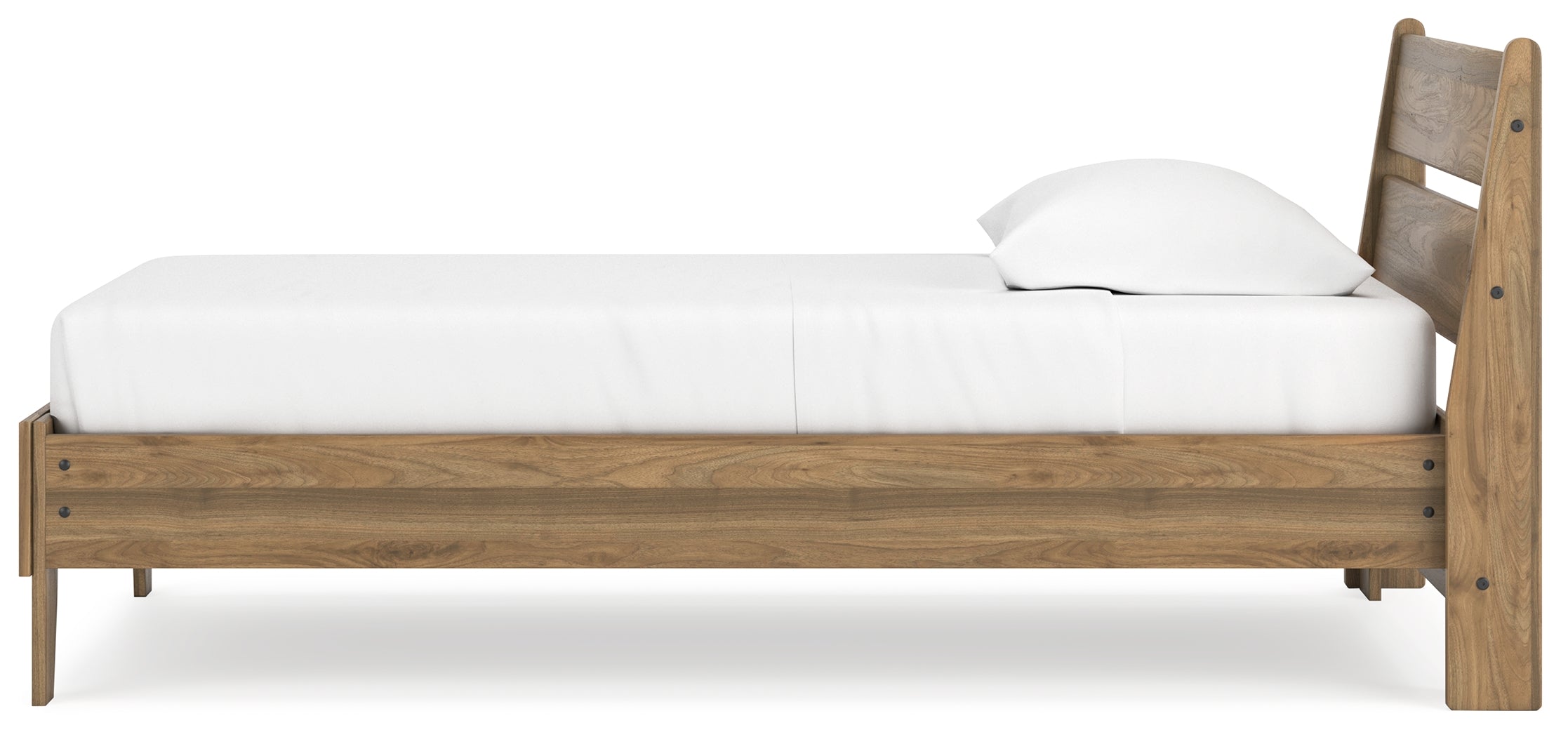 Deanlow Twin Platform Panel Bed with Dresser and 2 Nightstands in Honey - PKG017199
