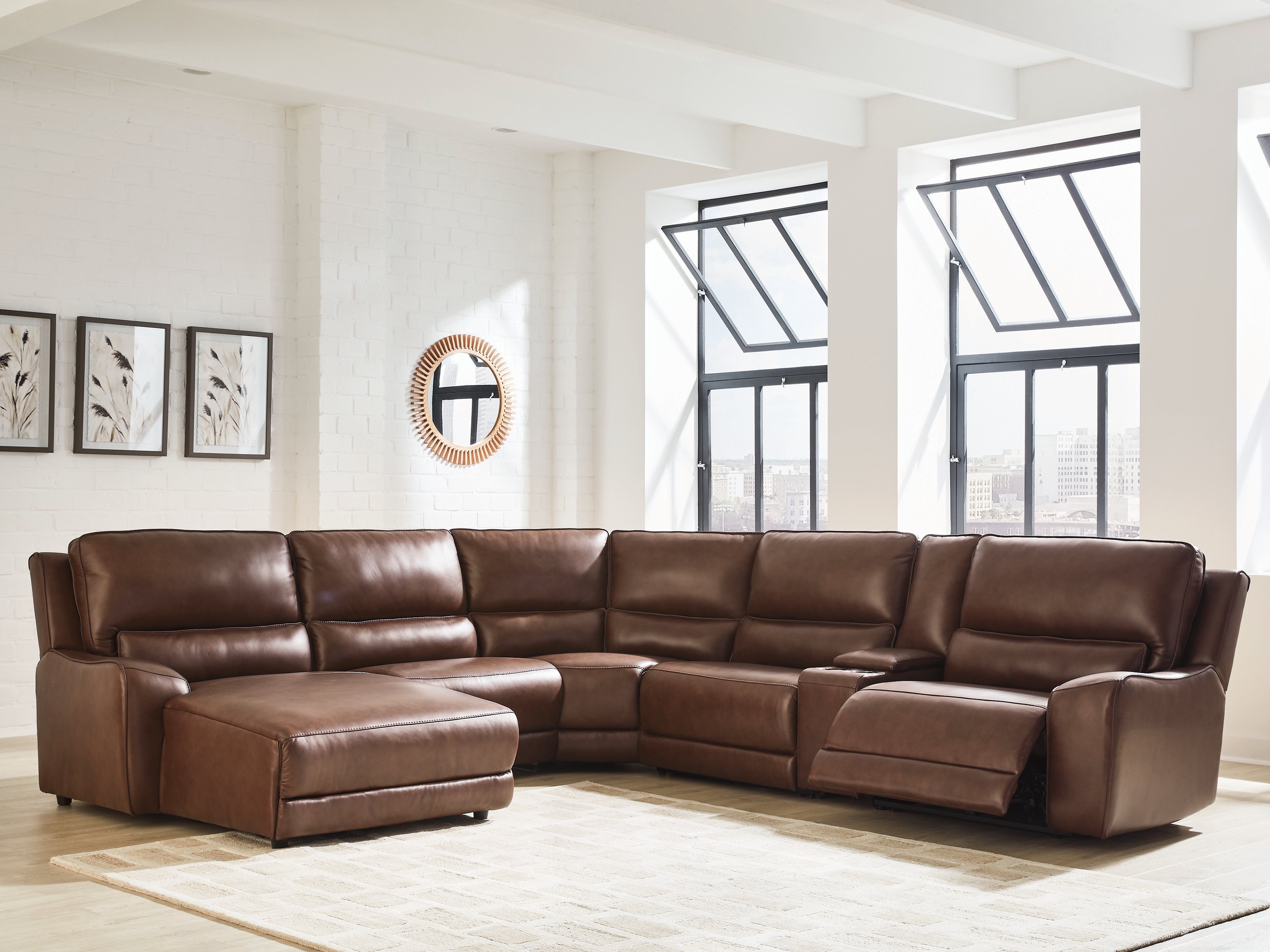 DeepWakes Canyon 6-Piece Power Reclining Sectional with Chaise - PCU62607S19