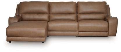 DeepWakes Caramel 3-Piece Reclining Sofa Chaise - PCU62606S23