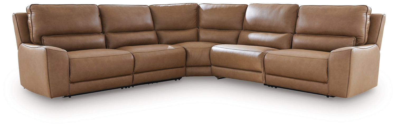 DeepWakes Caramel 5-Piece Power Reclining Sectional - PCU62606S8