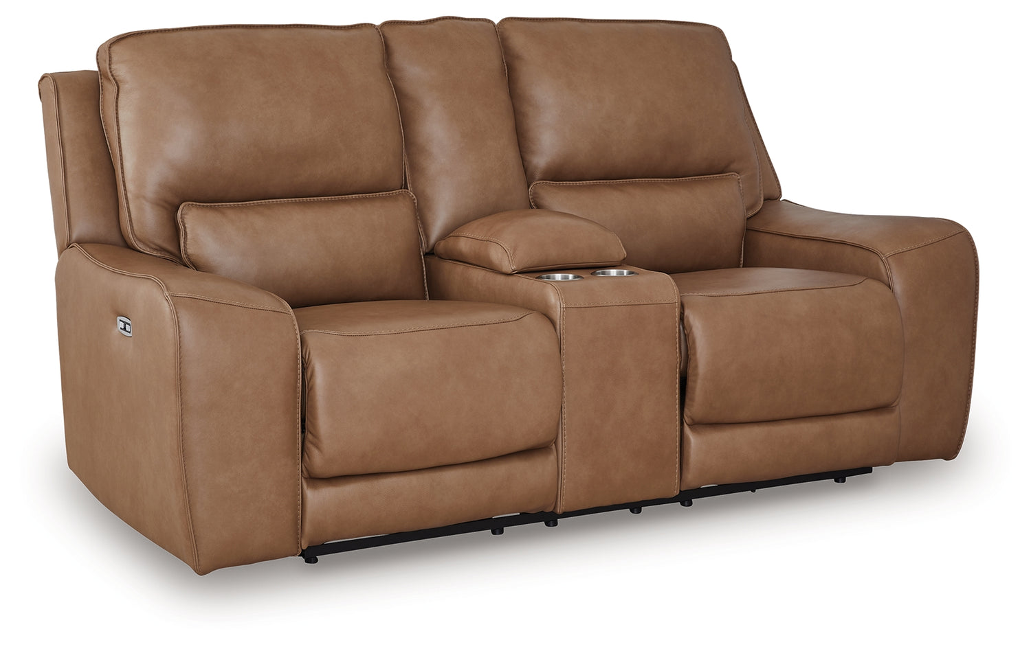 DeepWakes Caramel Power Reclining Loveseat with Console - PCU6260618