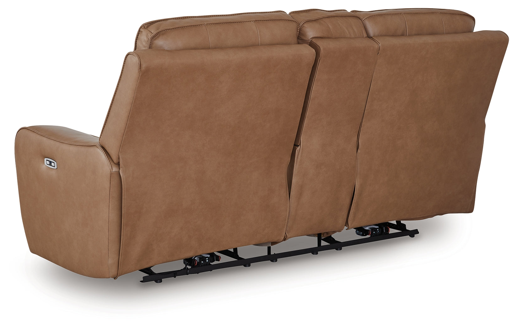 DeepWakes Caramel Power Reclining Loveseat with Console - PCU6260618