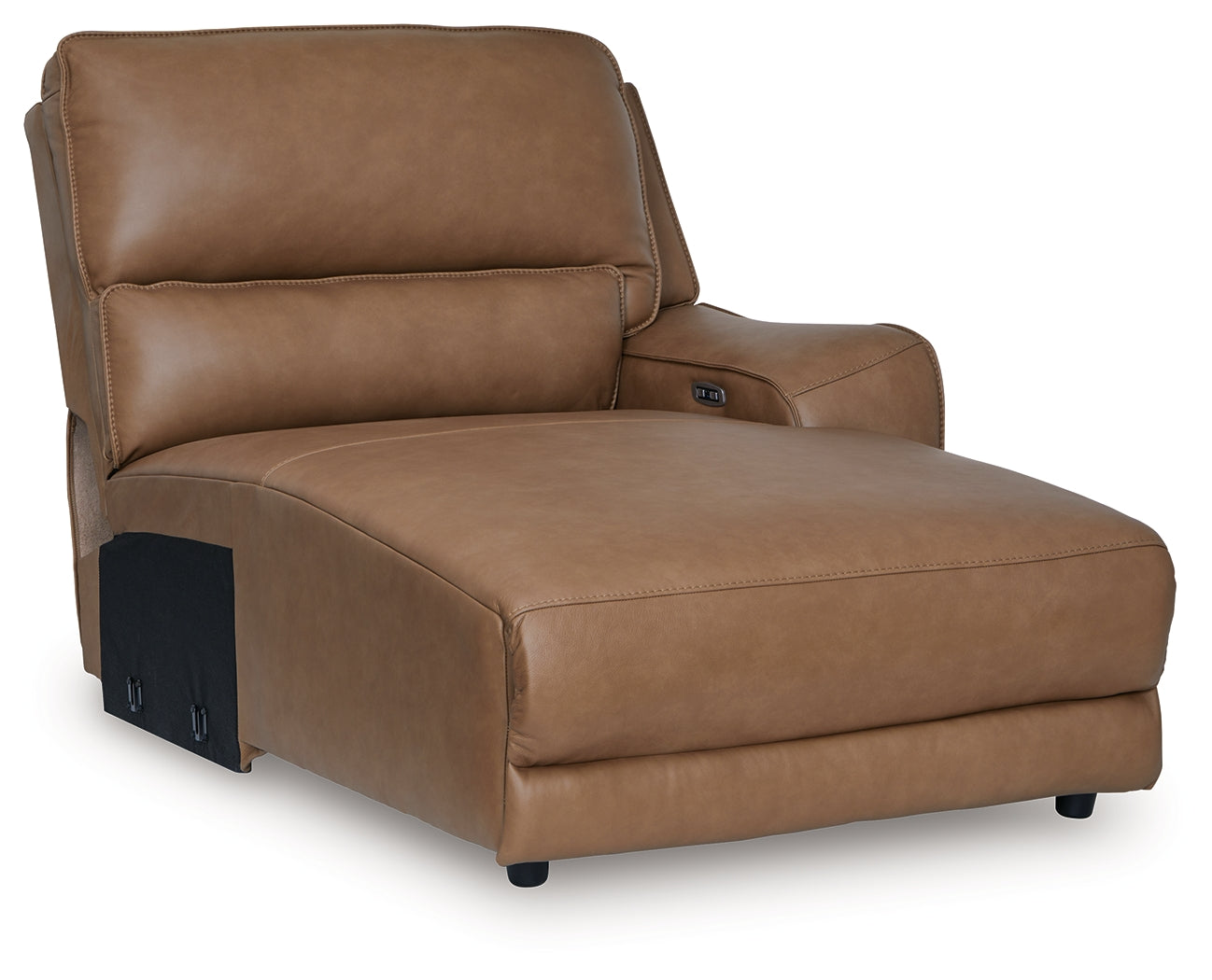 DeepWakes Caramel Right-Arm Facing Press Back Power Chaise - PCU6260697