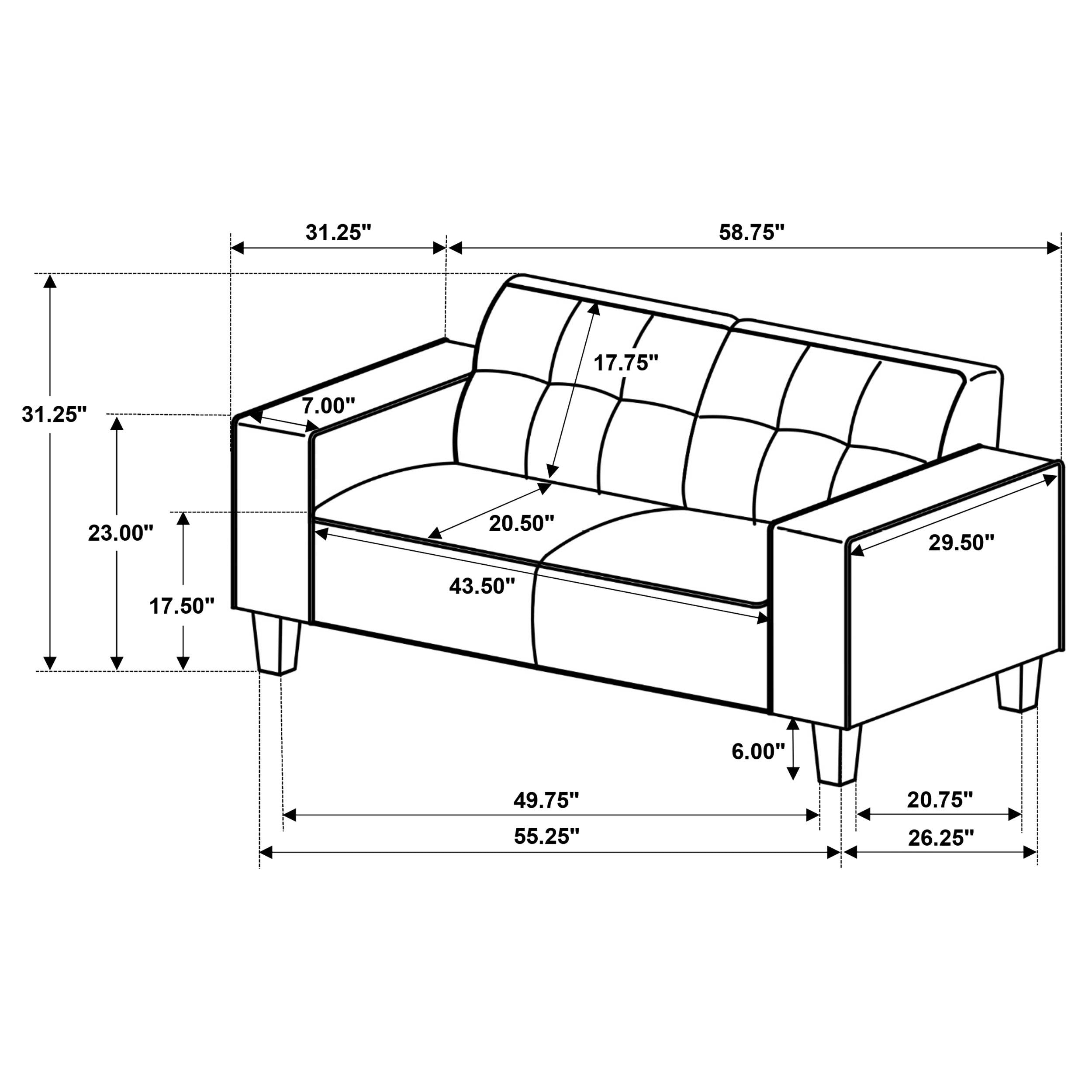 Deerhurst 2-piece Upholstered Tufted Track Arm Sofa Set Beige - 509647-S2