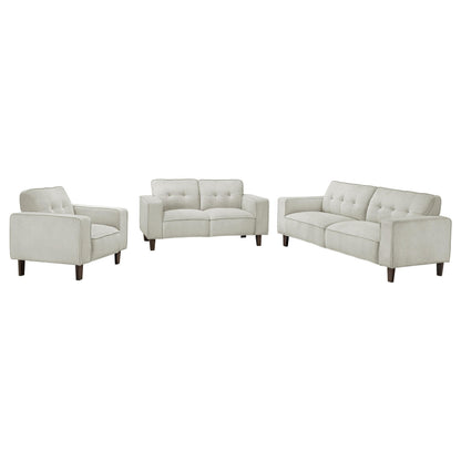 Deerhurst 3-piece Upholstered Tufted Track Arm Sofa Set Beige - 509647-S3