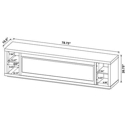 Deiter 79-inch TV Stand Fireplace Media Console Black - 722833