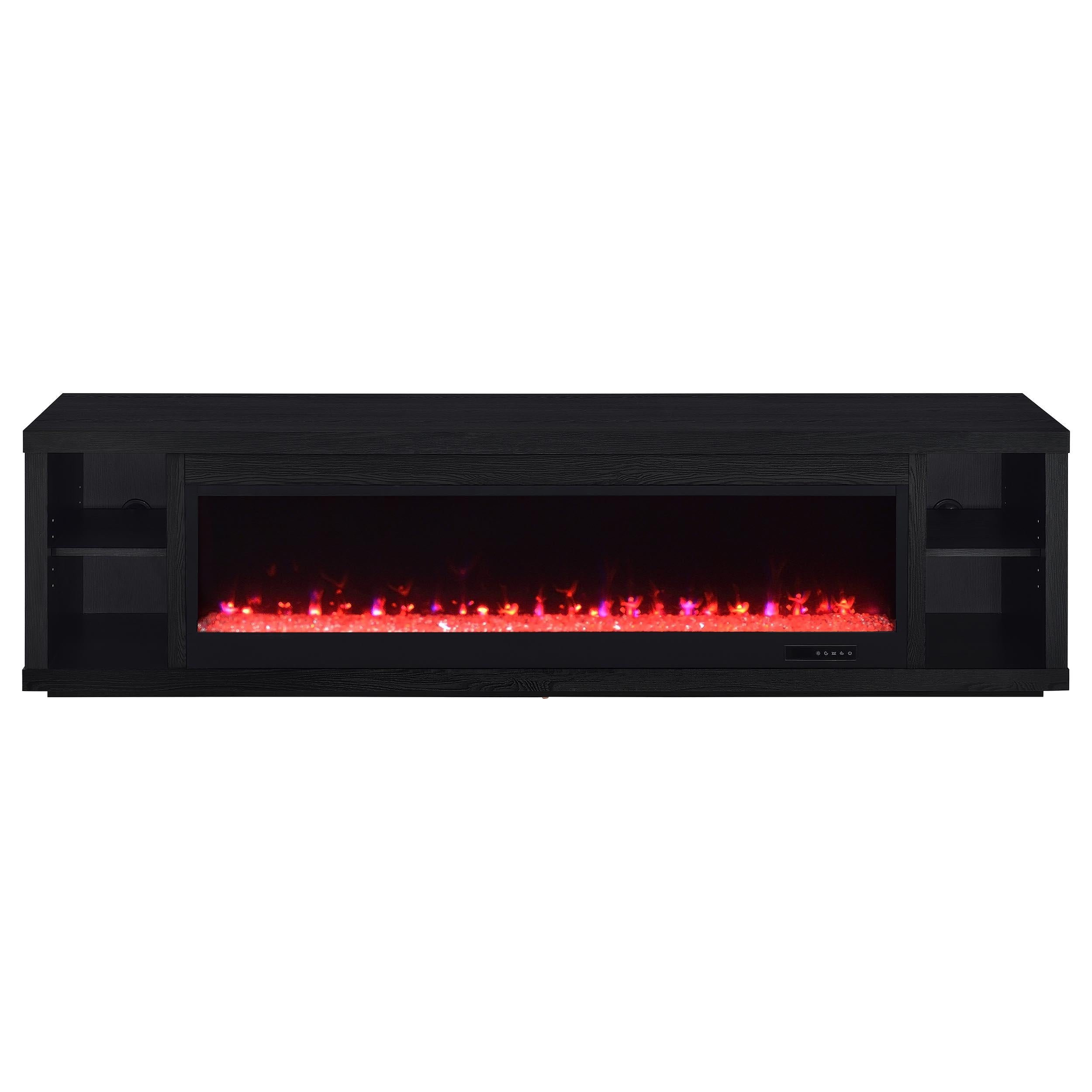 Deiter 79-inch TV Stand Fireplace Media Console Black - 722833
