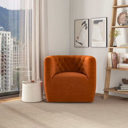 Delaney Burnt Orange Velvet Swivel Chair - SCH00500201