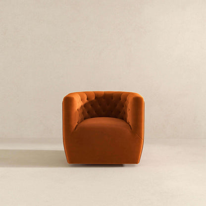 Delaney Burnt Orange Velvet Swivel Chair - SCH00500201