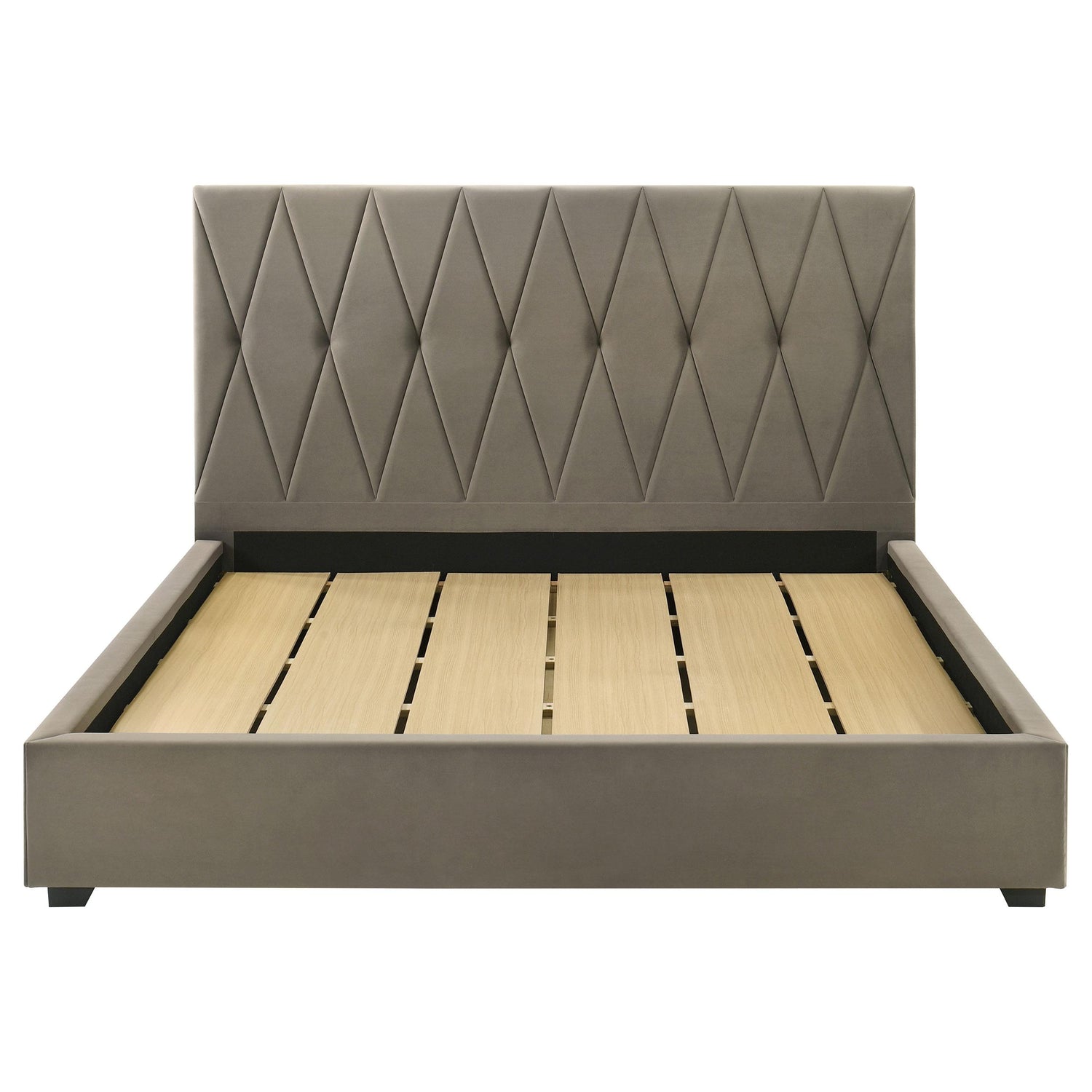 Delsea Upholstered Eastern King Platform Bed Light Brown - 315975KE