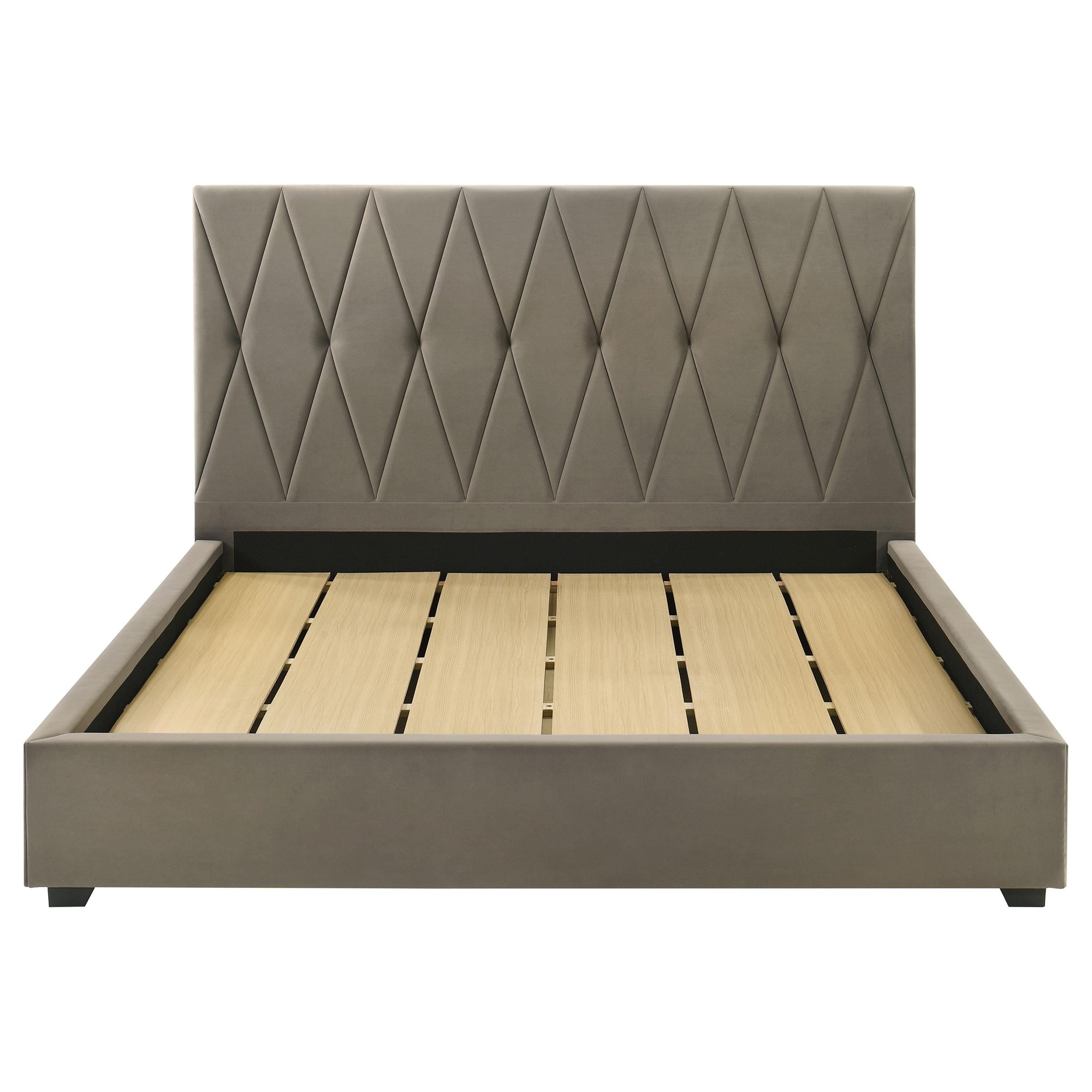 Delsea Upholstered Eastern King Platform Bed Light Brown - 315975KE