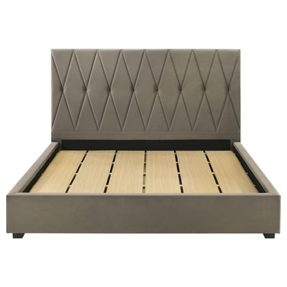 Delsea Upholstered Eastern King Platform Bed Light Brown - 315975KE