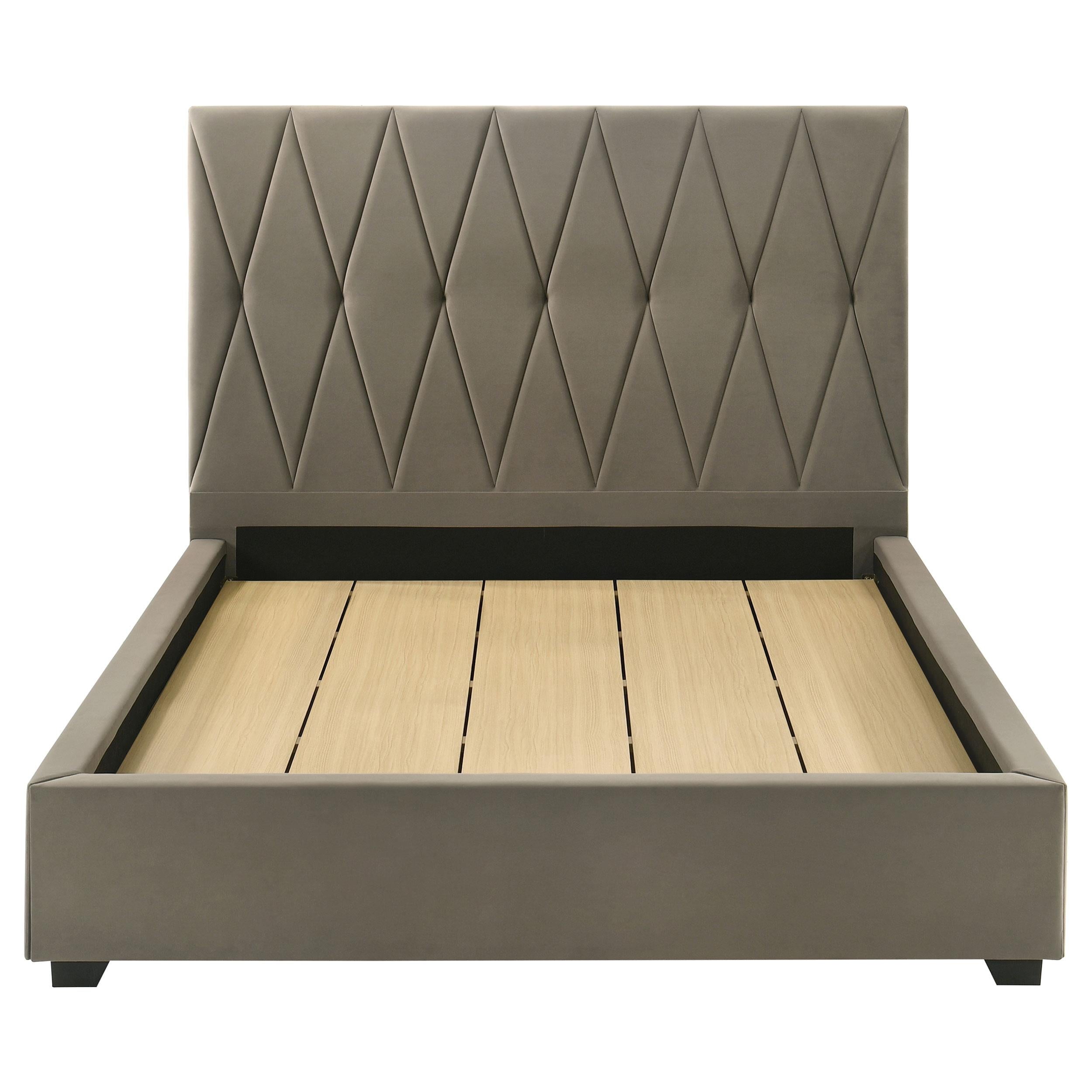 Delsea Upholstered Queen Panel Platform Bed Light Brown - 315975Q