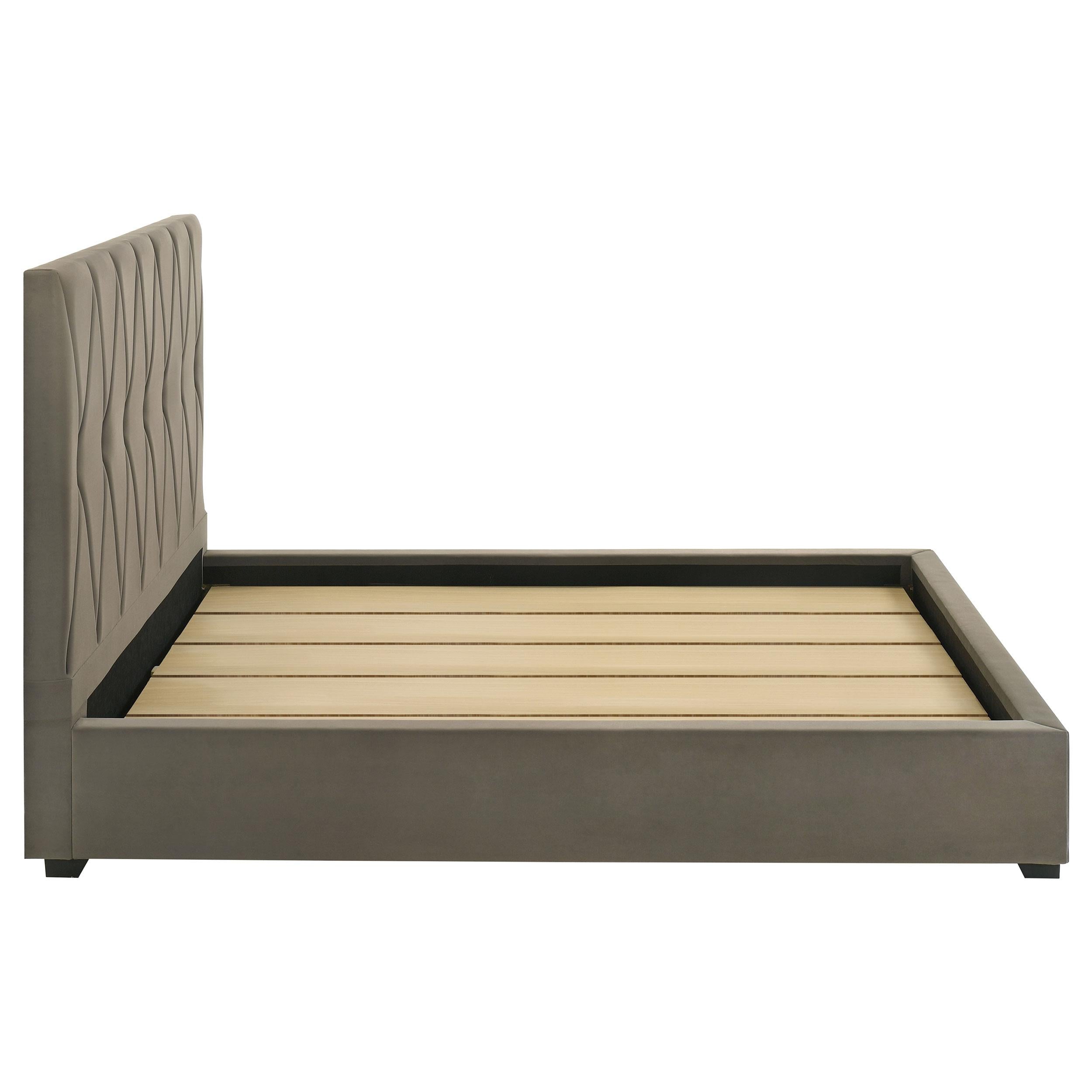 Delsea Upholstered Queen Panel Platform Bed Light Brown - 315975Q